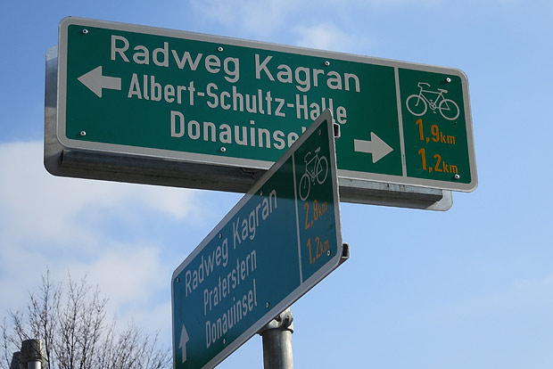 In einem Zug vom Nordrand bis zur Urania: Der Themenradweg Kagran verbindet Leopoldau mit der Innenstadt und dem Ring-Radweg.