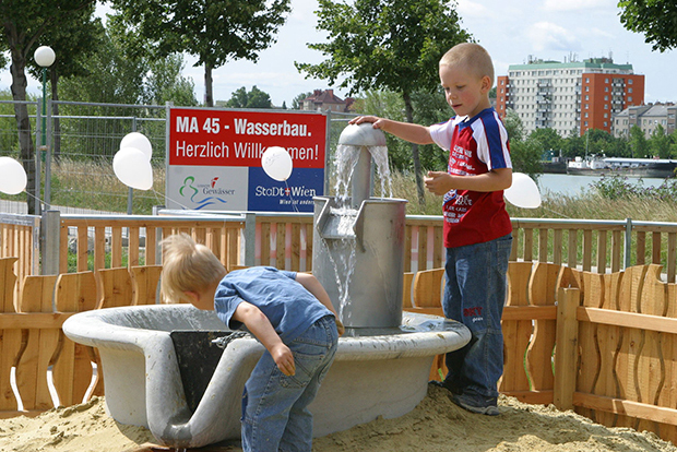 Der Wasserspielplatz Donauinsel bietet viel zum Entdecken. Pressefoto Votava