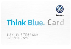 Ladekarte VW Think Blue. Card