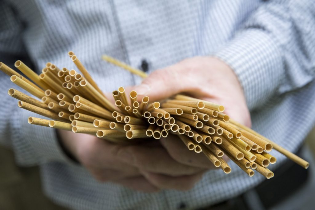 Trinkhalme aus Stroh von nachhaltig bewirtschafteten Feldern