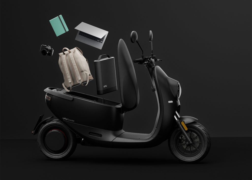 Der neue E-Scooter von unu mit noch mehr Stauraum / Fotocredit: unu