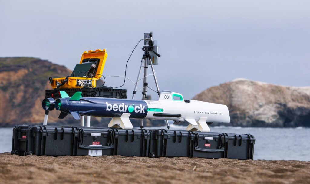 Drohnen erheben sich nicht nur in die Lüfte, sondern können auch unter Wasser wertvolle Dienste leisten, wie dieses AUV von Bedrock. Fotocredit: © Bedrock