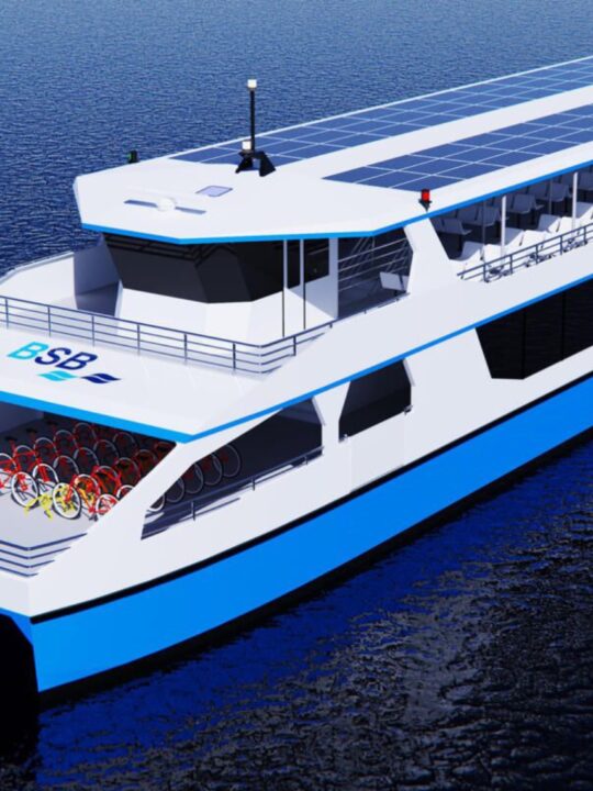 So wird das neue Elektroschiff der Bodensee-Schiffsbetriebe aussehen, das schon kommenden Sommer bis zu 300 Passagiere auf dem Bodensee befördern soll. Fotocredit: © Bodensee-Schiffsbetriebe GmbH