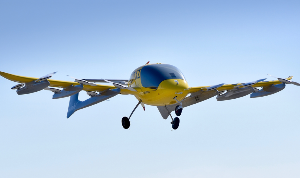 Das über sechs Meter lange Flugtaxi von Wisk Aero soll künftig in Serie produziert werden und bestehende Mobilitätsprobleme in den Städten lösen. Fotocredit: © Wisk Aero